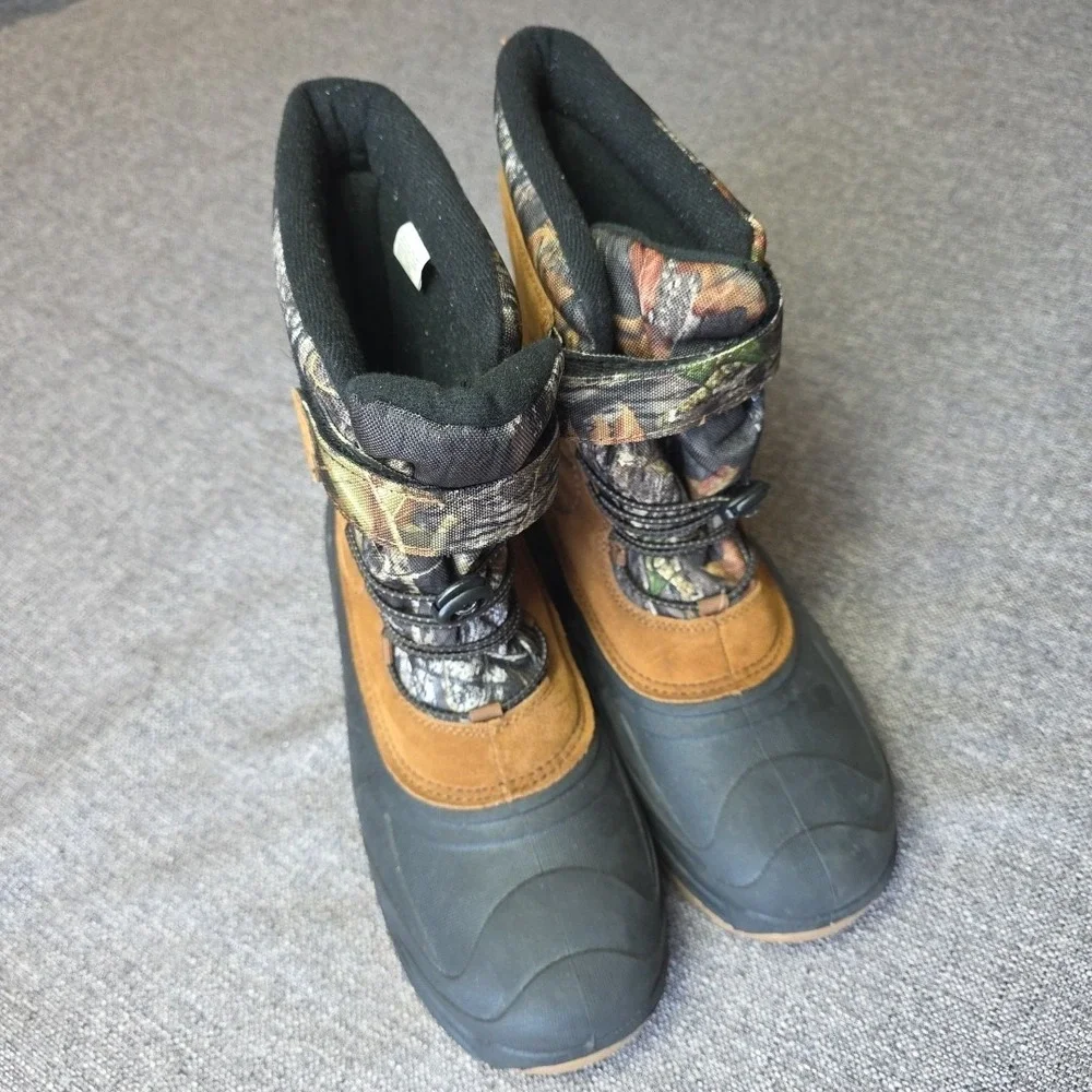 Ozark Trail 3M Thinsulate Men's Water-Resistant Camo Boots Bungee Lace Size 10